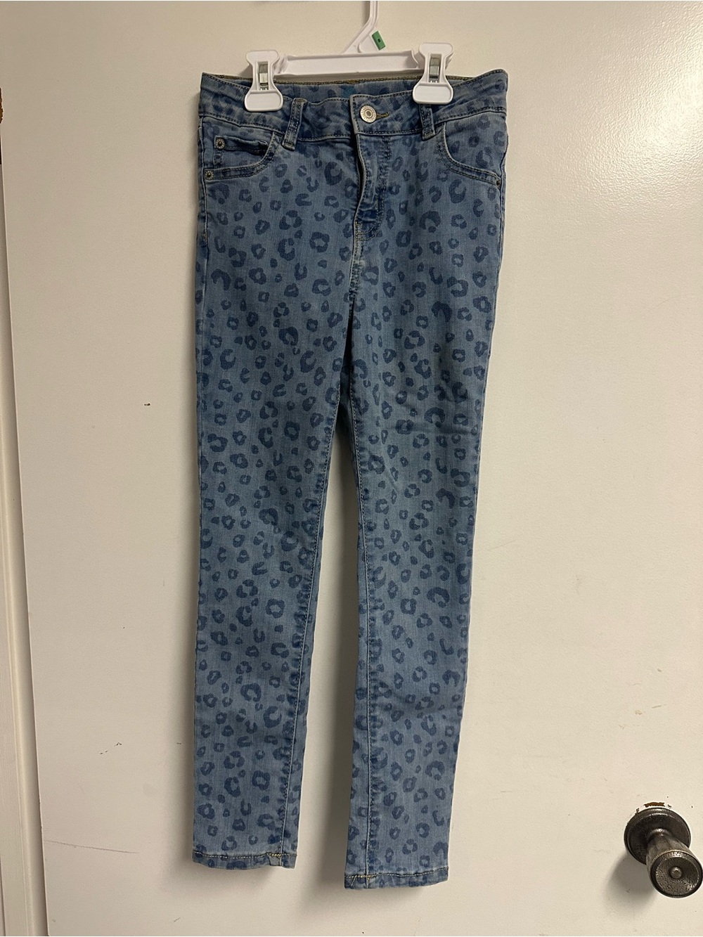 Blue Leopard Print High-Rise girls skinny Jeans